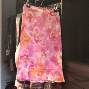 Gorgeous silk/cotton skirt with ruffled hem